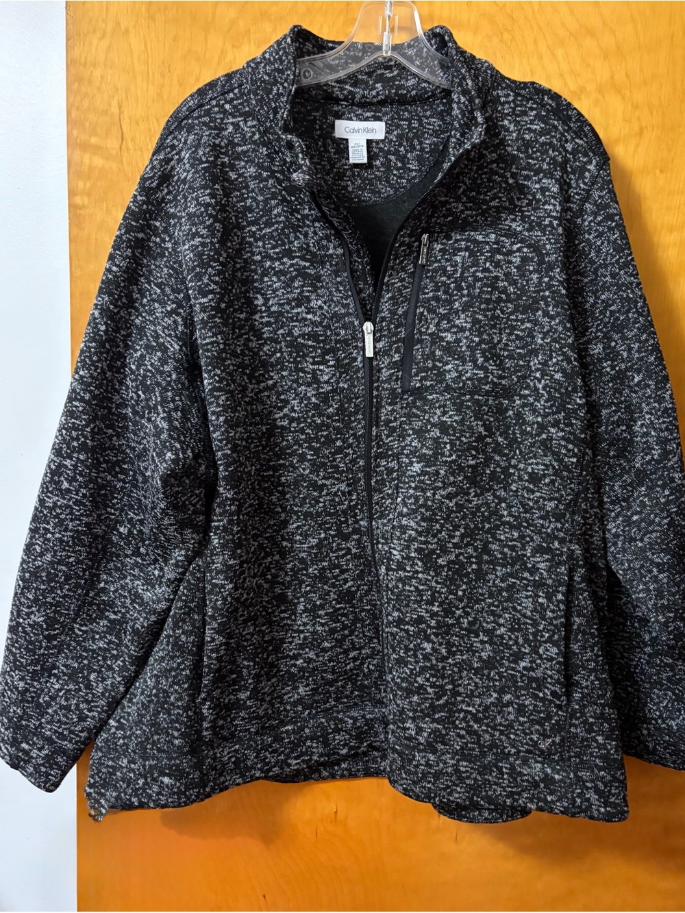 Calvin Klein Black Marled Full-Zip Utility Jacket